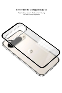Étui de téléphone antichoc avec cadre métallique givré et boucle à pression pour Google Pixel 10 Pro XL 9 Pro 8a 7 - Product Image 1