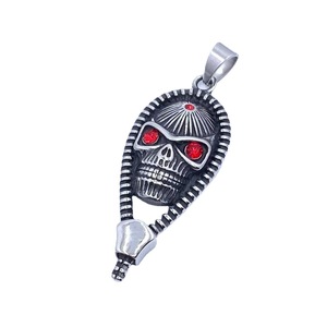 Stainless Steel Skull Pendant With Red Eyes Themed For Men And Women - Product Image 5