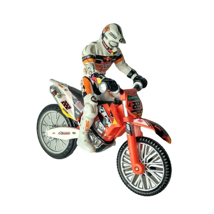 Custom Plastic Diecast Toy Maker Collectible 1:18 Scale Bike Miniature Motorbike and Cyclist Motocross Model Toys