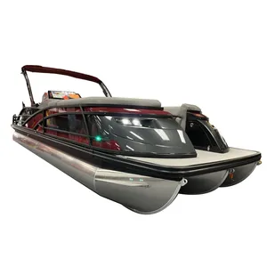 2023 Brand New Luxury Fiberglass Pontoon Boat Tritoon Sturdy and Durable for Sea and Lake Activities