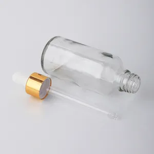 Empty Transparent Glass Essential Oil Face Serum Dropper Bottle 5ml 10ml 15ml 20ml 30ml 50ml 100ml Cosmetic Glass Dropper Bottle