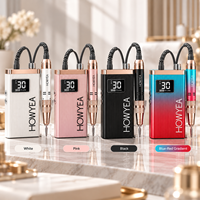 HOWYEA Ponceuse à ongles professionnelle rechargeable à moteur à balais de charbon, personnalisable