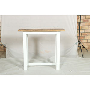 Table console Muro en bois blanc et naturel avec plateau rustique et structure minimaliste - Product Image 1