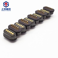 Imán de montaje en PCB de ángulo recto Conector de cargador magnético macho y hembra USB Conector de PIN Pogo de imán de 5 pines