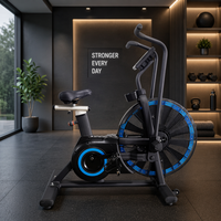 Vélo d'air commercial haut de gamme avec console numérique pour suivre la vitesse, le temps, les calories et la fréquence cardiaque, résistance du ventilateur, pour utilisation en salle de sport