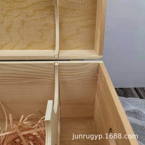 Wooden Wine <b>Box</b> 6 Bottles <b>Pine</b> Wood Handmade Gift Storage Rectangle Craft Packaging - Product Image 4