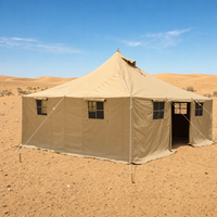 Carpa de Glamping Premium Grande de Lona, Resistente al Agua, para Verano, Familiar, Tipo Campana, con Ventanas, para 8-12 Personas, 16 m², Montaje Rápido