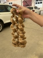 Extensions de cheveux bouclés en vrac pour tresses, en fibre synthétique douce résistante à la chaleur, à trame unique, pour tressage