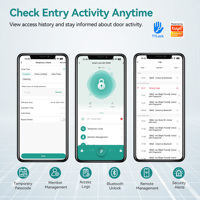 Kunci Pintar WiFi SJJ Full Auto Smart Lock Tuya Opsional Pengenal Wajah, Pengenal Telapak Tangan, Kamera Lubang Intip, Interkom Video, Buka Kunci Jarak Jauh, Aplikasi Wood