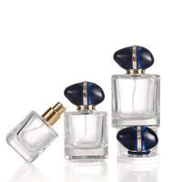 Botella de Perfume de Vidrio Recargable de 30 ml, Transparente, Vacía, con Pulverizador, Cuadrada, para Viaje, para Fragancias