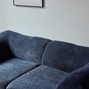 Ensemble de canapé modulaire carré en tissu moderne à deux places, rembourrage capitonné, coussins rembourrés en mousse pour villa, appartement, salons - Product Image 4