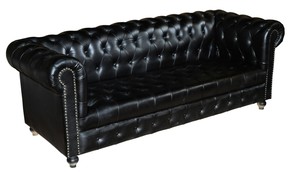 Moderno de lujo de tres plazas inflable Chesterfield sofá de cuero genuino muebles de sala de estar - Product Image 4