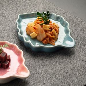 Kiln-change <b>Ceramic</b> Sauce Dish Leaf Shaped Hot Pot Dipping Sauce Dish Dim Sum <b>Plate</b> for Restaurant and Household - Product Image 2