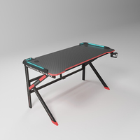 YIZHUO Grande texture en fibre de carbone Top Installation facile Matériau en alliage d'aluminium esports PC Table de jeu