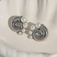 2024 Dazan nouvel été 18k plaqué or hypoallergénique en acier inoxydable Vintage escargot Super brillant griffe boucles d'oreilles danseur bijoux