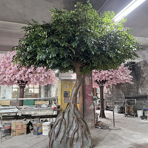 Árbol Bonsái Artificial de Fibra de Vidrio, Planta Verde Artificial de Gran Tamaño, Protección UV, Árboles Artificiales Grandes para Exteriores de 12 pies, Material de Árbol Banyan - Product Image 3