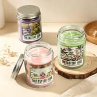 Bougies d'aromathérapie en verre, ornements parfumés pour la maison en cire de soja, souvenirs de vacances