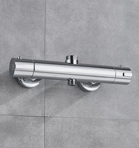Miscelatore <span class=keywords><strong>Doccia</strong></span> Termostatico a Doppia Maniglia in Ottone Cromato Lucido con Getto Morbido, Montaggio a Parete e Valvola in Ceramica - Product Image 3