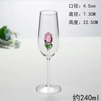 Vente en gros d'usine, gobelet à fleurs soufflé à la main, nouveau design, pour l'eau et le vin