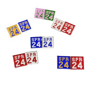 Greek sorority Delta เข็มกลัด24เข็มกลัดสี่เหลี่ยมสีแดงและสีขาว SPR 24ฤดูใบไม้ร่วง25 26 27 lapel PIN เครื่องประดับโลหะผสม - Product Image 2