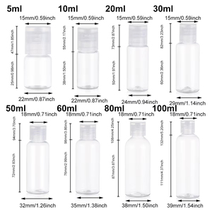 Custom 5-100ml trasparente PET bottiglia di plastica vuota con tappo a Flip per smalto per la cura della pelle cosmetica farmaco - Product Image 6