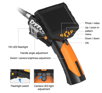 NTS300 Carte 32GB Caméra endoscope portable 8mm Triple objectif Écran 5.0 "Endoscope de tuyau 1080P pour l'industrie