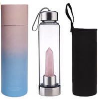 Bouteille d'eau en cristal de guérison écologique personnalisée, infuseur isolé sans Bpa avec Logo personnalisé