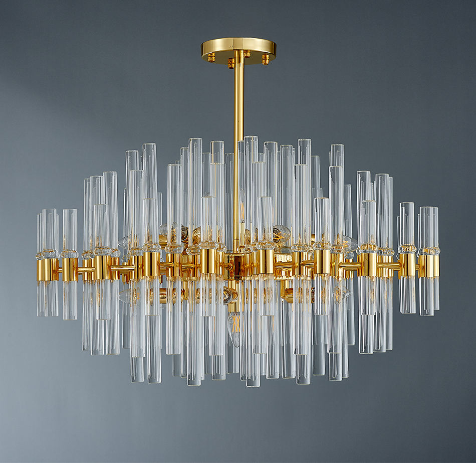 热销不锈钢金色现代吊灯灯led水晶天花板吊灯餐厅