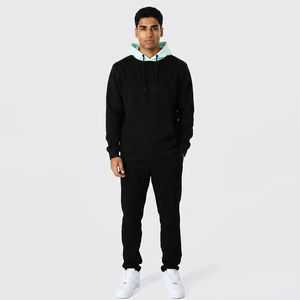 Sudaderas con Capucha para Hombre, Básicas, de Algodón Mezclado, Transpirables, Lisas, Teñidas, Esenciales para Invierno, de Dos Tonos, con Capucha y Logotipo Personalizado - Product Image 1