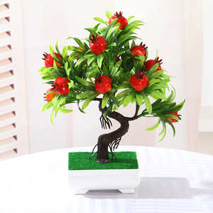 Qi Xing - Plantas Artificiales de Bonsái en Maceta, 25 cm, Plástico, Decoración del Hogar, Decoración de Escritorio - Product Image 3