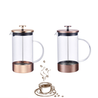 Cafetière à thé et à café pour la maison en gros, verre borosilicate de haute qualité, cafetière à piston française à vendre