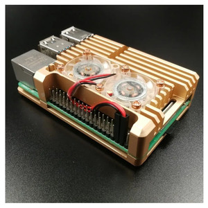 מארז אלומיניום ל-<span class=keywords><strong>Raspberry</strong></span> <span class=keywords><strong>Pi</strong></span> <span class=keywords><strong>4</strong></span>/3 עם מאוורר קירור כפול ומארז מתכת שחור עבור <span class=keywords><strong>Raspberry</strong></span> <span class=keywords><strong>Pi</strong></span> 4B/3B/3B+ - Product Image 2