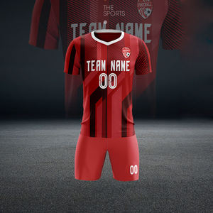 工厂批发ODM/OEM足球服定制足球球衣运动队俱乐部短裤和儿童青少年衬衫套装 - Product Image 1