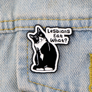 Pin Enamel Kutipan Humor LGBT, Bros Wanita, Pin Kerah Pria, Lencana Kucing Hitam, Aksesoris Kostum, Perhiasan Lucu, Hadiah - Product Image 2