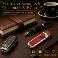 Clé USB 2.0 en cuir avec logo personnalisé, porte-clés métallique, 64 Go, cryptée, garantie 3 ans, design élégant