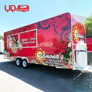 Durable Concession Trailer Fully Equipped Street Food Cart With Grills Mobile Kitchen BBQ Smoker Trailer Food Trailer
