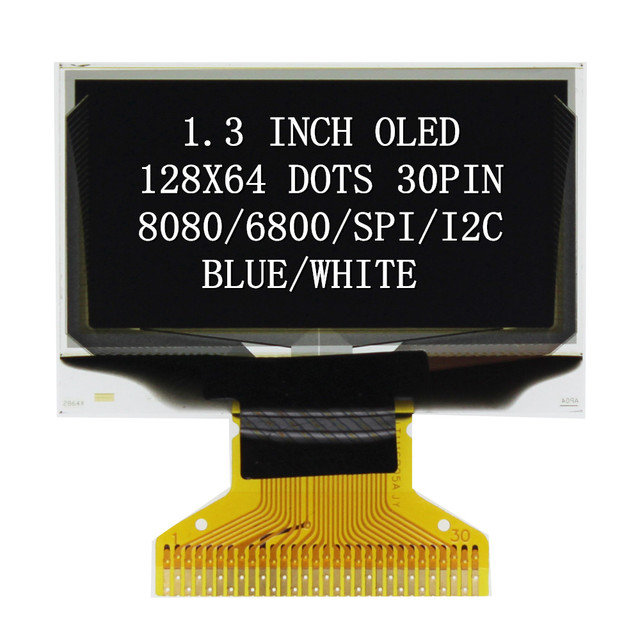 1.3 INCH 30PIN SPI I2C Drive IC SSD1315 WHITE or BLUE Resolution 128X64 OLED DISPLAY SCREEN