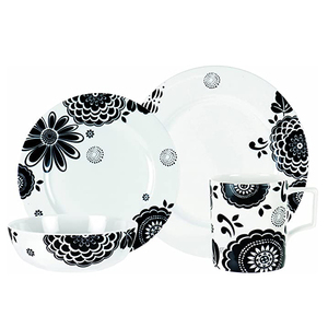 16 pièces de haute qualité blanc décalcomanie maison vaisselle nordique en céramique vaisselle grès dîner ensemble pour cadeau - Product Image 5