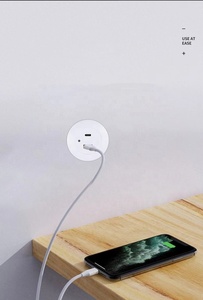 Trắng sofa USB sạc ổ cắm tuôn ra gắn kết cài đặt USB + C sạc cáp - Product Image 5