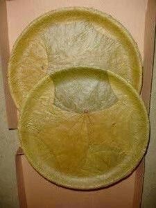 Assiettes jetables en feuilles de bambou, rondes, brunes, biodégradables, écologiques, vaisselle, lot de 10 - Product Image 3