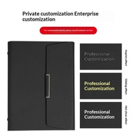 Cuaderno de Negocios A5 de Tres Pliegues, con Hojas Sueltas, de Piel Sintética, con Logotipo, Set de Regalo de Papelería, Encuadernación Perfecta, Diario B5