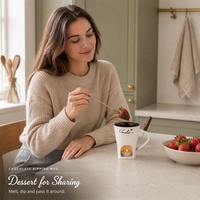 Tasse à fondue au chocolat en céramique blanche 130 ml, chauffe-bougie à tealight, cadeau de Saint-Valentin et de mariage, vente en gros