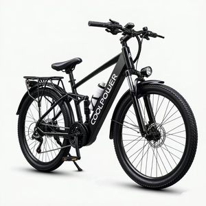 Bicicleta eléctrica de montaña de 26 pulgadas con doble suspensión y frenos de disco dobles, equipada con una batería de litio integrada de 48V 10ah - Product Image 3