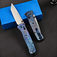 Couteau pliant en acier M390 avec manche en titane, motif éclair, couteau de poche léger EDC, camping en plein air