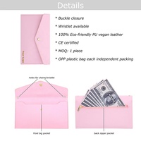 Yihe Nouvellement Meilleure Vente 10 Couleurs Galet En Cuir Cash Bag Pouch Portefeuille avec Bracelet Disponible pour Onglet Enveloppes avec Budget