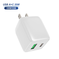 Chargeur mural USB compact de conception cubique, QC18W PD20W, charge rapide, adaptateur de chargeur secteur EU US pour la charge de plusieurs appareils