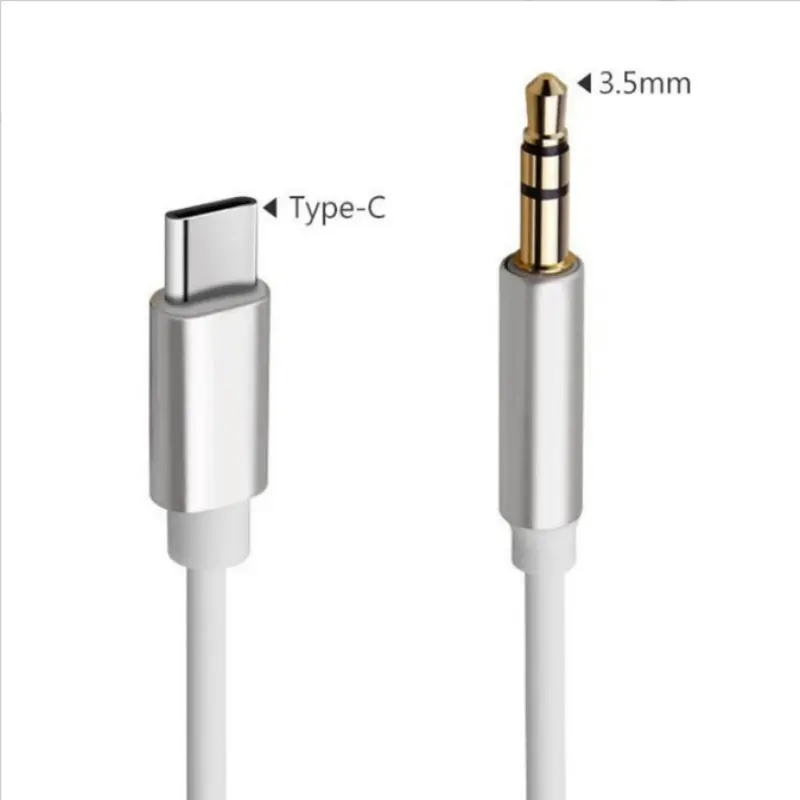 Cabo auxiliar para conversor de áudio, adaptador de áudio para fones de ouvido Samsung Xiaomi Redmi Huawei tipo C para carro, cabo adaptador de áudio de 3,5 mm