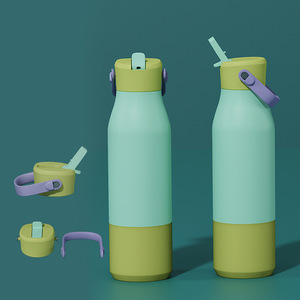 Custom Logo 900ml Stainless Steel Insulated Sport Water <b>Bottle</b> With Detachable Handle - Product Image 4