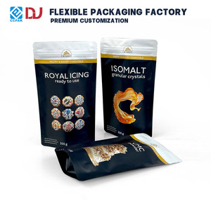 Bolsa <span class=keywords><strong>de</strong></span> Embalaje Personalizada para Harina <span class=keywords><strong>de</strong></span> Panadería, Bolsa con Cierre Vertical, Bolsa <span class=keywords><strong>de</strong></span> Papel <span class=keywords><strong>de</strong></span> Aluminio Negro Mate para Azúcar Glaseado y Cristales <span class=keywords><strong>de</strong></span> Isomalt - Product Image 1