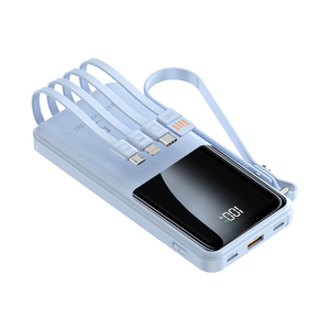 Banco de Energía de 10000 mAh, 22.5 W, Carga Rápida PD, 4 Cables, Pantalla LED, USB Tipo C, Batería de Litio-Polímero, Enchufe Universal, Uso en Exteriores - Product Image 5